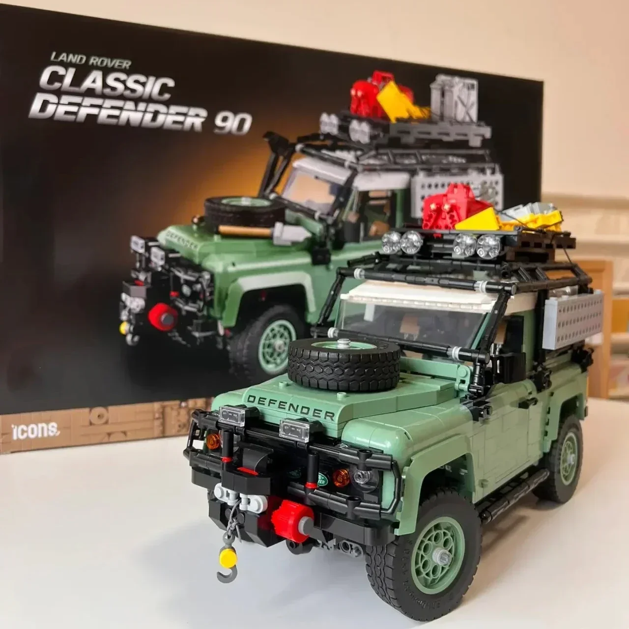 子供のためのオフロードローバー車両モデルビルディングブロック,レンガのおもちゃ,ランドローバー,ディフェンダー90,男の子のための誕生日プレゼント,新しい,10317