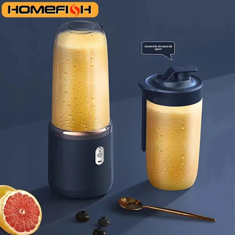 Presse-agrumes électrique Portable 400ml, presse-fruits, chargeur USB, citron, Orange, tasse de jus de fruits, mélangeur de Smoothie, 2 tasses