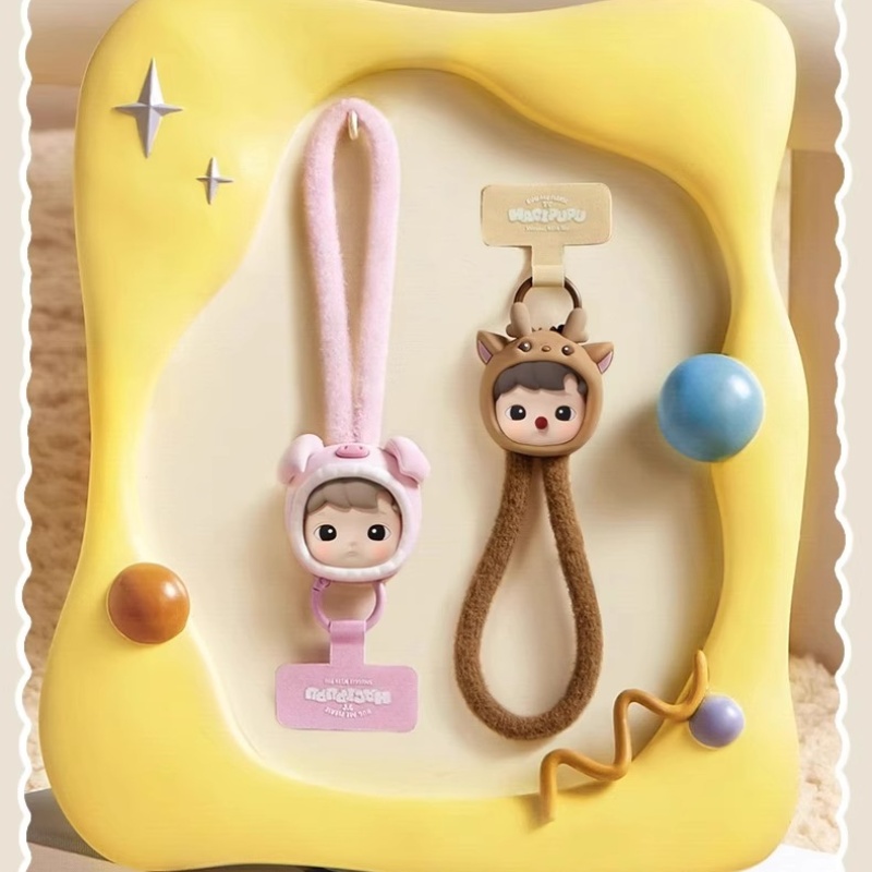 Genuíno hacipupu aconchego com você telefone cordão série caixa cega moda dos desenhos animados pingentes decoração meninas presente de aniversário