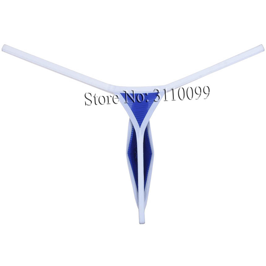 Tanga con bolsa a rayas de invisibilidad de seda de hielo para hombre, suspensorio, mini ropa interior de bikini elástica