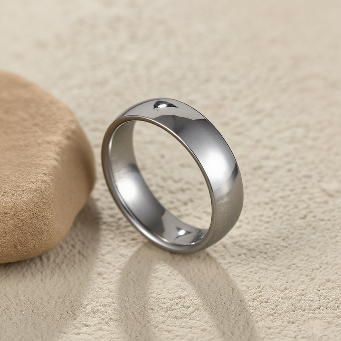 Kissmoon Trendy Roestvrij Staal Hoge Kwaliteit Eenvoudige 6MM Mannen Glanzende Ring voor Vrouwen Paar Wieden Sieraden Banket Party Geschenken