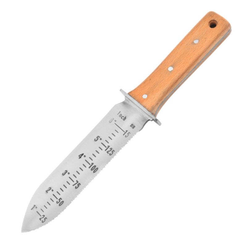 Professional Hori Garden Knife with Leather Sheath, Protective Handguard, Garden Tools Spatula for Weeding, Digging, Cutting