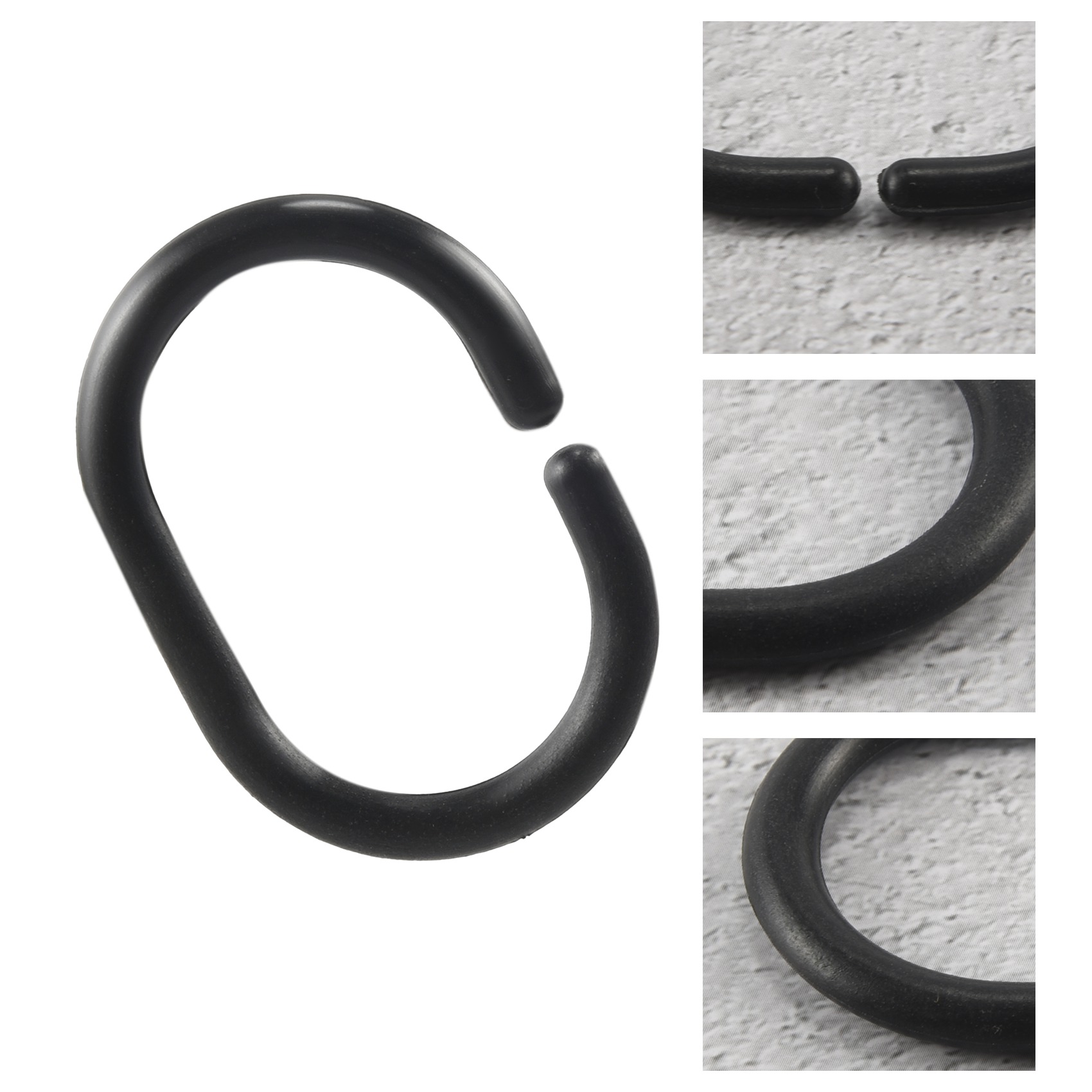 24 Uds. Anillos para cortina de ducha, ganchos de plástico para cortina de ducha para barra de ducha de baño