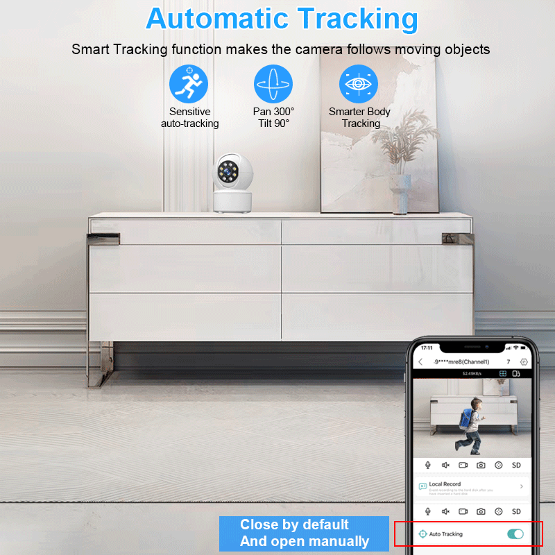 Smar HD 3MP Cloud Camera IP Không Dây Thông Minh Camera Tự Động Theo Dõi Của Con Người Nhà An Ninh Giám Sát Camera Quan Sát Mạng Wifi Camera