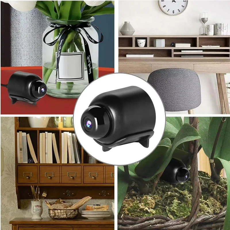 Miniaturowa kamera WiFi HD 1080P do monitoringu wewnętrznego, bezpieczeństwa i nadzoru, niania elektroniczna z noktowizorem, kamera IP z nagrywaniem audio i wideo.