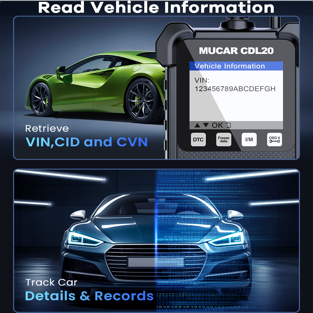 Escáner MUCAR CDL20 2024 OBD2, herramienta de escaneo de sistema completo, herramientas de diagnóstico de luz del motor, prueba de Smog, lector de código automotriz