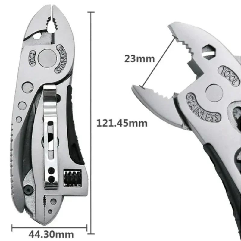 Alicates multiherramienta, cuchillo de bolsillo, juego de destornilladores, llave ajustable, llave de mandíbula, reparación, herramientas múltiples de supervivencia para acampar al aire libre