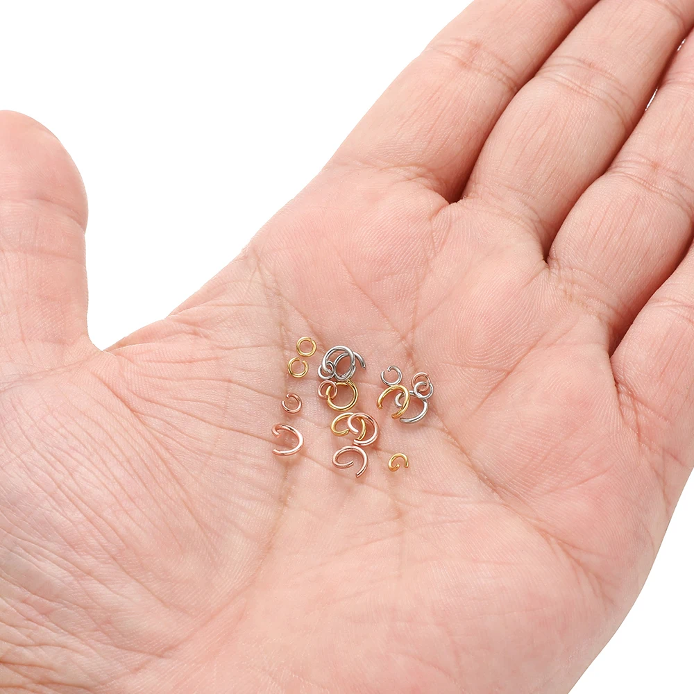 100 Uds. Anillos de salto abiertos de acero inoxidable, conectores de anillos de salto de bucle único para pulsera DIY, suministros para collares, fabricación de joyas a granel