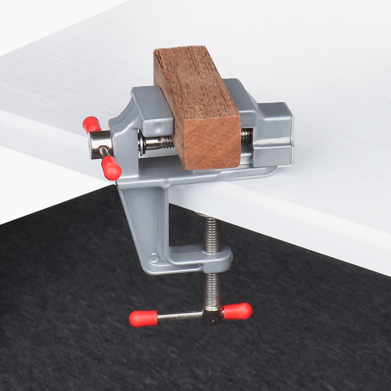 Mini tornillo de banco multifuncional de 3,5 pulgadas, joyeros pequeños en miniatura de aluminio, abrazadera de viaje en mesa, alicates planos, herramienta