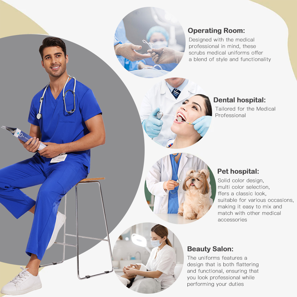 Uniformes médicos Unisex para hombres y mujeres, ropa de enfermería, disfraz de belleza de laboratorio, conjunto de batas de enfermera, ropa de trabajo para médico y dentista, pantalones superiores clínicos