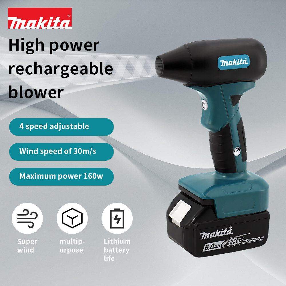 Makita 18V แบตเตอรี่ Brushless Electric Air MINI Turbo Blowers Jet พัดลมรุนแรงรถสัตว์เลี้ยงเครื่องเป่ามือถือฝุ่นปรับเป่าเครื่องมือ