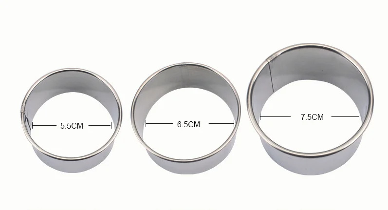 ชุดเครื่องตัดคุกกี้สแตนเลส,แม่พิมพ์ขนมกลม,เหมาะสําหรับอบบิสกิต,ขนมหวาน,Fondant,โลหะอุปกรณ์เบเกอรี่