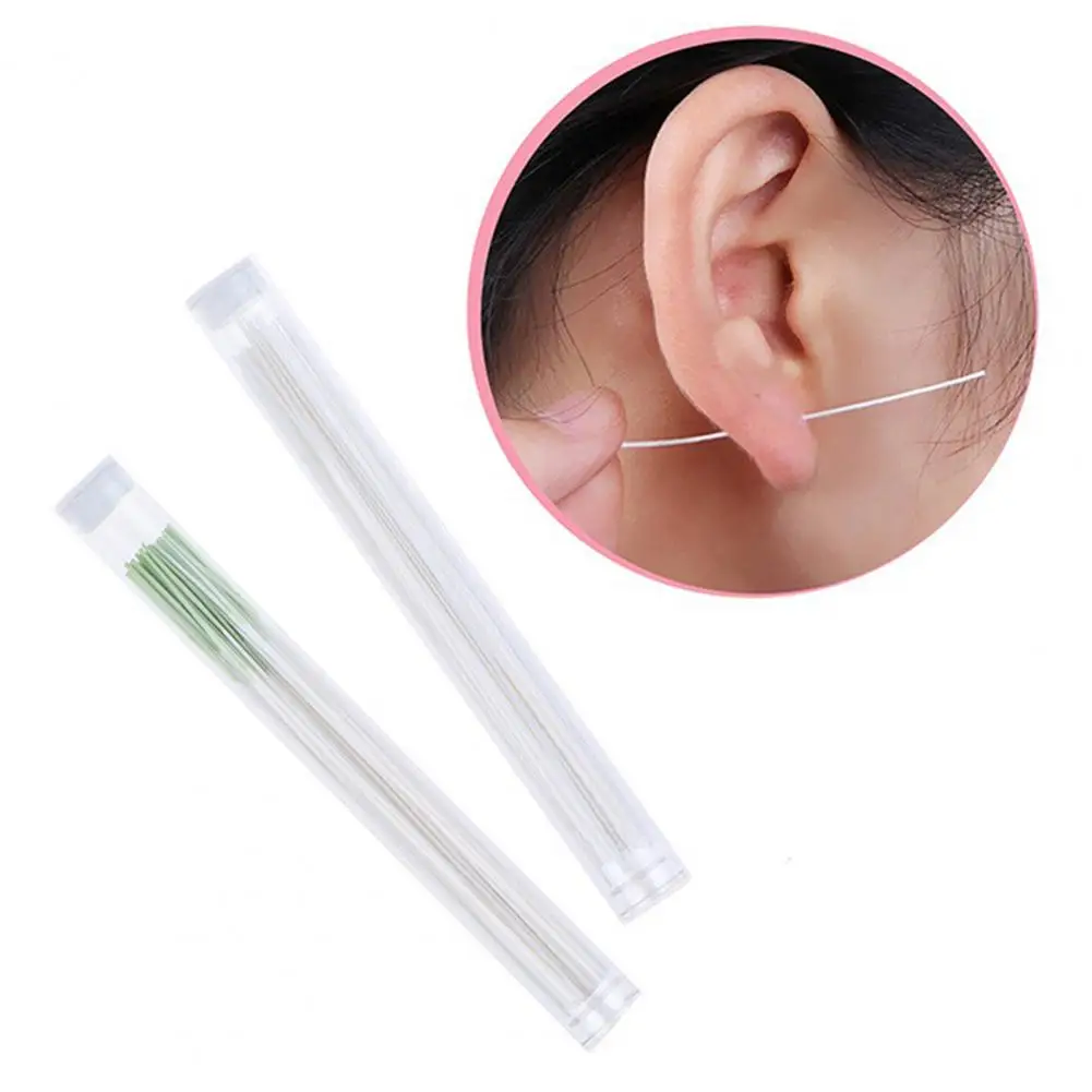Professional ปลอดภัยผู้ใหญ่หูทําความสะอาดไหมขัดฟันที่มีสีสันเจาะ Aftercare ต่างหู Floss เครื่องมือความงาม