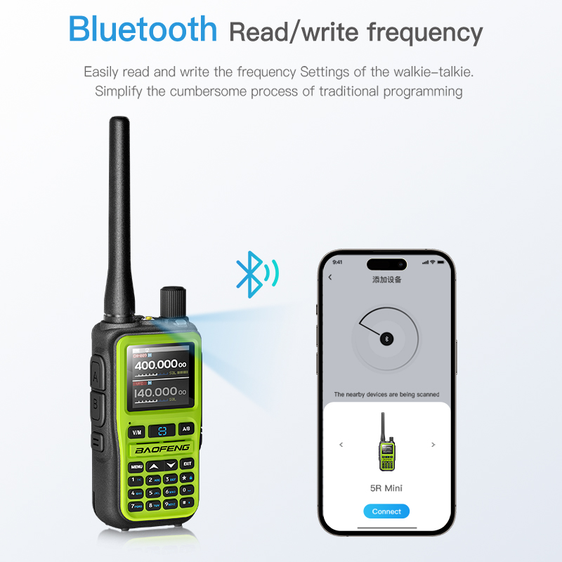 1/2PCS New BAOFENG UV 5R Mini Walkie Talkie 5W Bluetooth Multi Band Wireless Copy Frequency AM FM Type-C Ham 2 Way Radio Camping