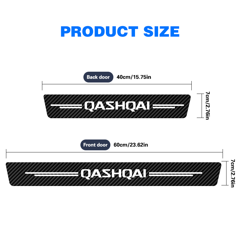 5 unids/set pegatina de alféizar de puerta de coche para Nissan Qashqai J10 J11 J12 2013 2015 2016 2017 2018 2019 2020 2021 emblema Qashqai