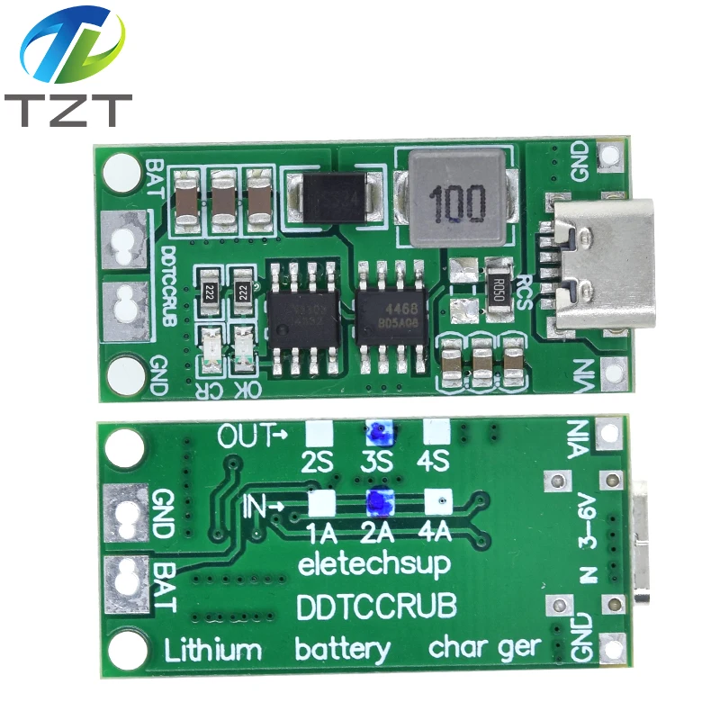Multi-Cell 2S 3S 4S Type-C To 8.4V 12.6V 16.8V Step-Up Boost LiPo Polymer Li-Ion Charger 7.4V 11.1V 14.8V 18650 Lithium Battery