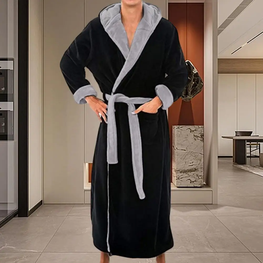 Gemütlicher Bademantel luxuriöser Herren-Kapuzen bademantel mit verstellbarem Gürtel Ultra weiche saugfähige Herren robe mit Taschen für ultimative