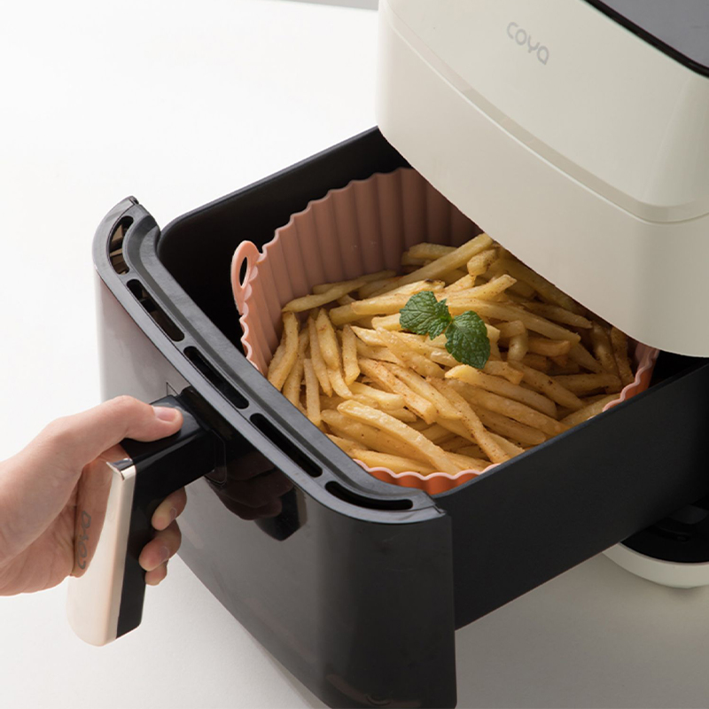 Silikonowy kosz do frytownicy powietrznej Airfryer Forma do piekarnika Taca do pieczenia Pizza Smażony kurczak Wkładka do patelni wielokrotnego użytku Akcesoria