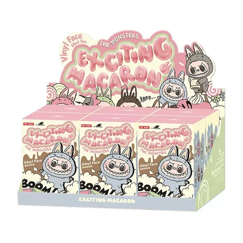 Labubu モンスターブラインドボックスホットトイハートビートマカロンエナメルフェイスフィギュア人形かわいい飾りキーホルダーギフト子供のための