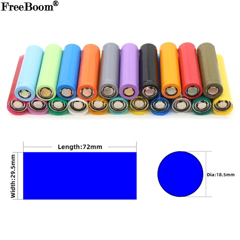 20/100/500 Viên 18650 Pin Lipo Bọc Nhựa PVC Nhiệt Ống Băng Cán Rộng 29.5Mm X 72mm Cách Nhiệt Phim Bảo Vệ Ốp Lưng Gói Sleeving