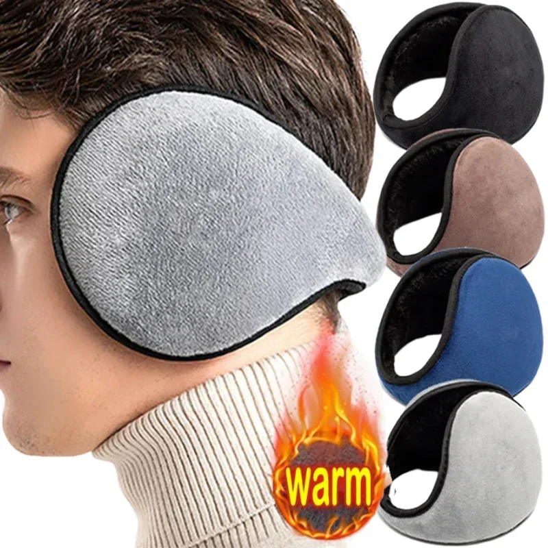 Orejeras gruesas de felpa suave para hombre y mujer, orejeras peludas a prueba de frío para invierno, orejeras de Color sólido, protección para exteriores
