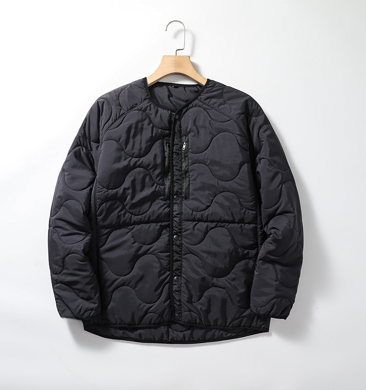 Retro Japanese Sle! Gourd Shaped Tech Cotton! Lightweight Warmth! Autumn Winter Men's No Collar Single Button Cotton Jacket...