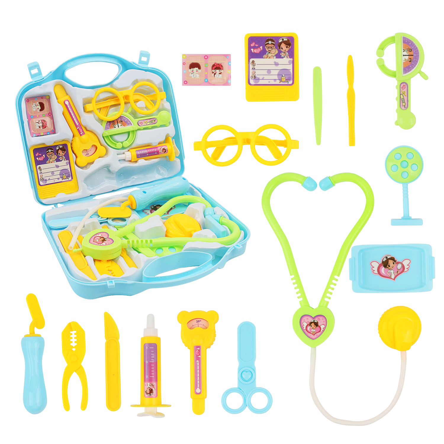 Médecin pour enfants, jouet Playhouse, coffret à médicaments portable, stéthoscope, injection pour filles et garçons