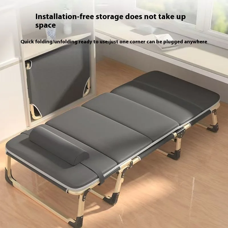 เตียงเสริมเตียงเดี่ยว Home Simple Nap เตียงสํานักงานกลางแจ้ง Nap Camp เตียง Multi-Functional Recliner เก้าอี้สี่เกียร์ปรับ