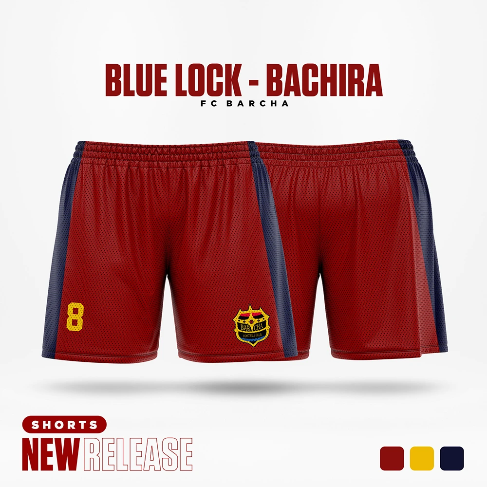 Benutzerdefinierte 2025 Blue Lock FC Barcha Cartoon Anime Jersey Männer Shorts Fußball Bachira Cosplay Kurze Hosen Sport Kind Badehose