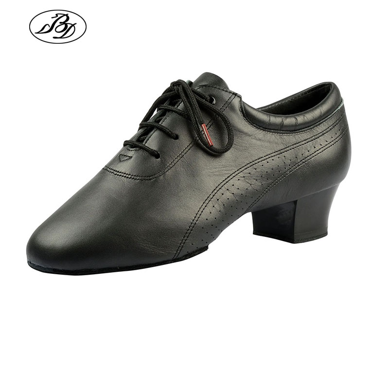 BD Dance-zapatos de baile latino para hombre, suela dividida, de cuero suave, profesional, con tacón elástico, para baile de salón, 424