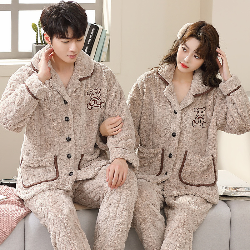 Pijama tamanho grande 6xl homem quente inverno amantes pijamas roupa de noite flanela pijamas conjunto grosso pijamas manga longa