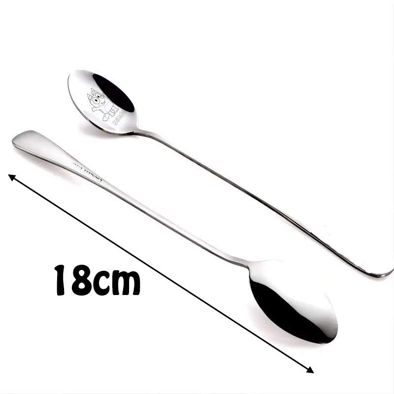 Cuchara Bluey de dibujos animados, familia de Bingo, cucharón de acero inoxidable, comida casera para niños, vajilla, cucharas, regalos de cumpleaños, suministros para fiestas