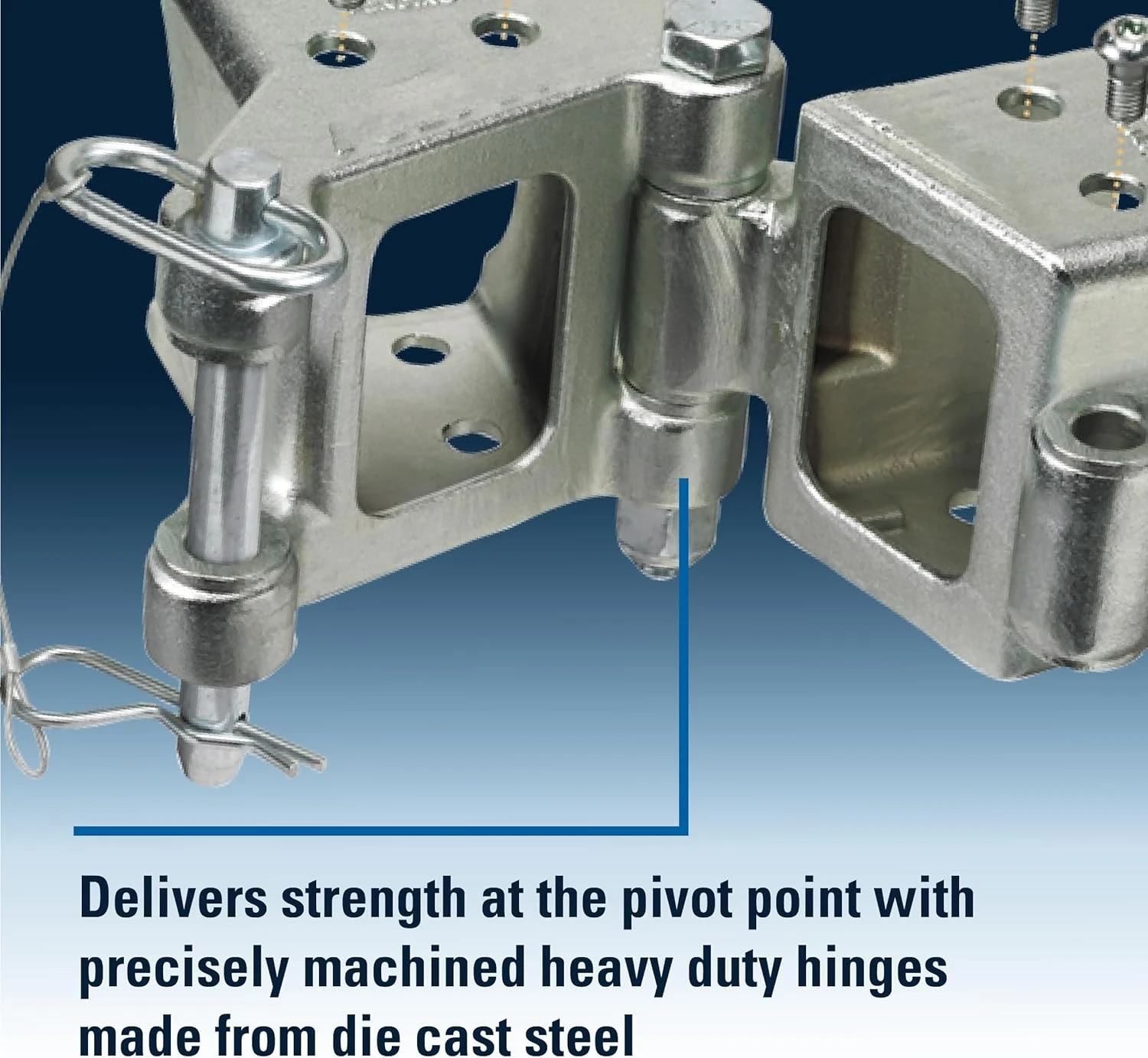 HDPB330101 Fold-Away Hinge Kit, Bolt On, 5,000 lbs. Capacity, 3 Inch x 3 Inch, Silver, Includes all mounting