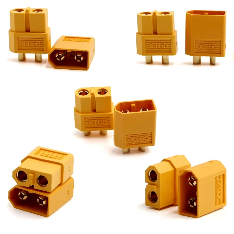 10 peças conector de bateria xt60 plugue macho conector banhado a ouro peça de conexão diy para acessórios de drone de aeronave rc