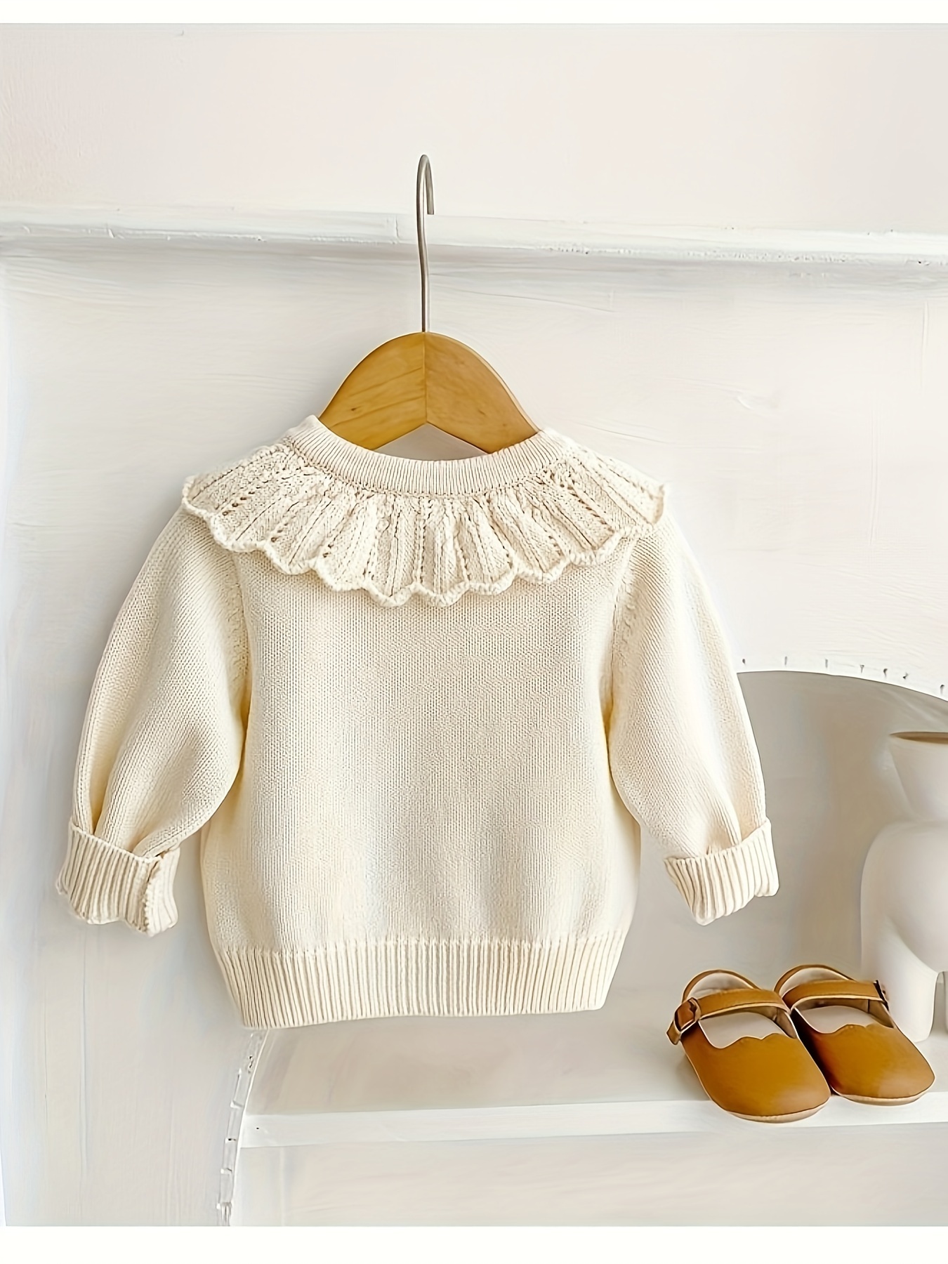 Cárdigan de punto para bebé de otoño e invierno, Tops para niña pequeña, suéter cálido de estilo bebé de invierno