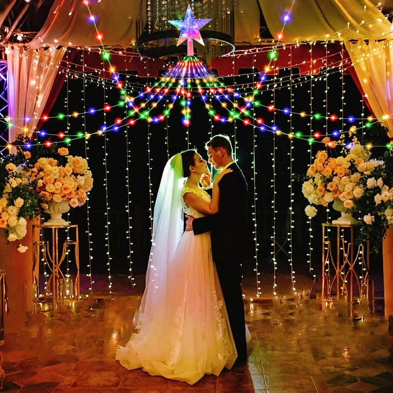 Luci natalizie USB 2/3M 8 modalità Luci a stringa impermeabili a LED per interni ed esterni Illuminazione natalizia per feste di nozze
