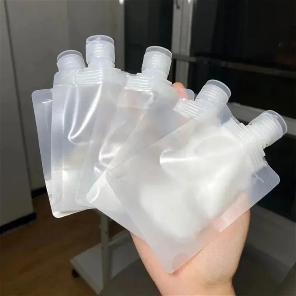 10pcs 30/50/100ml Travel Empty Lotion Dispensing Bags Reusable Liquid Leakproof Squeeze Bags Shampoo Cosmetic Storage Bottles