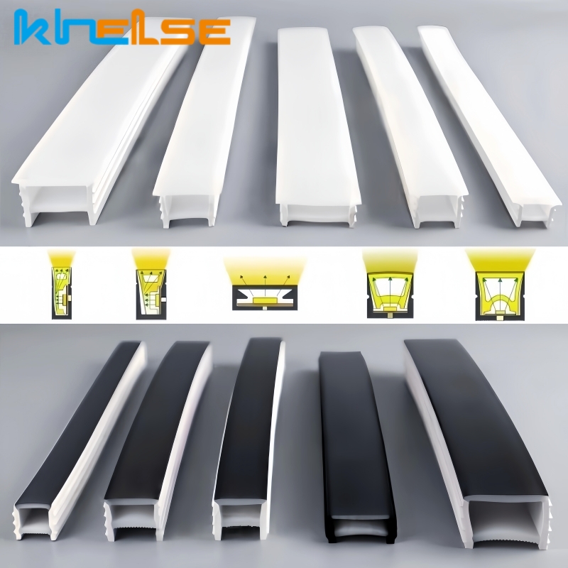 Черная гибкая светодиодная неоновая веревочная лампа, силиконовая трубка, диффузор, встраиваемый канал для WS2811 WS2812B, водонепроницаемая лента, неоновая полоса света