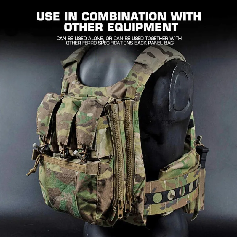 Assault Adapt Banger Pannello posteriore Zip sul pacchetto posteriore Gilet tattico GP Pouch Multitools Pocket FCPC V5 Portapiatti Accessori Borsa