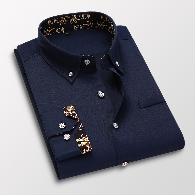 Herenkleding Aankomst herenoverhemd, mode-casual mannelijke jurk met lange mouwen Social Business katoenen overhemd Zachte wieden witte overhemden