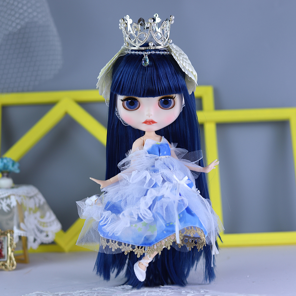 Boneca ICY DBS Blyth BJD Corpo Articulado Pele Branca Conjunto de Cabelo Azul Boneca 1/6 30cm Presente para Menina Anime SD