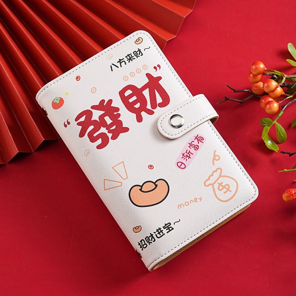 PU Leather Saving Money Binder Portable Refillable Cash Budget Binder Storage Wallet Planner Organizer