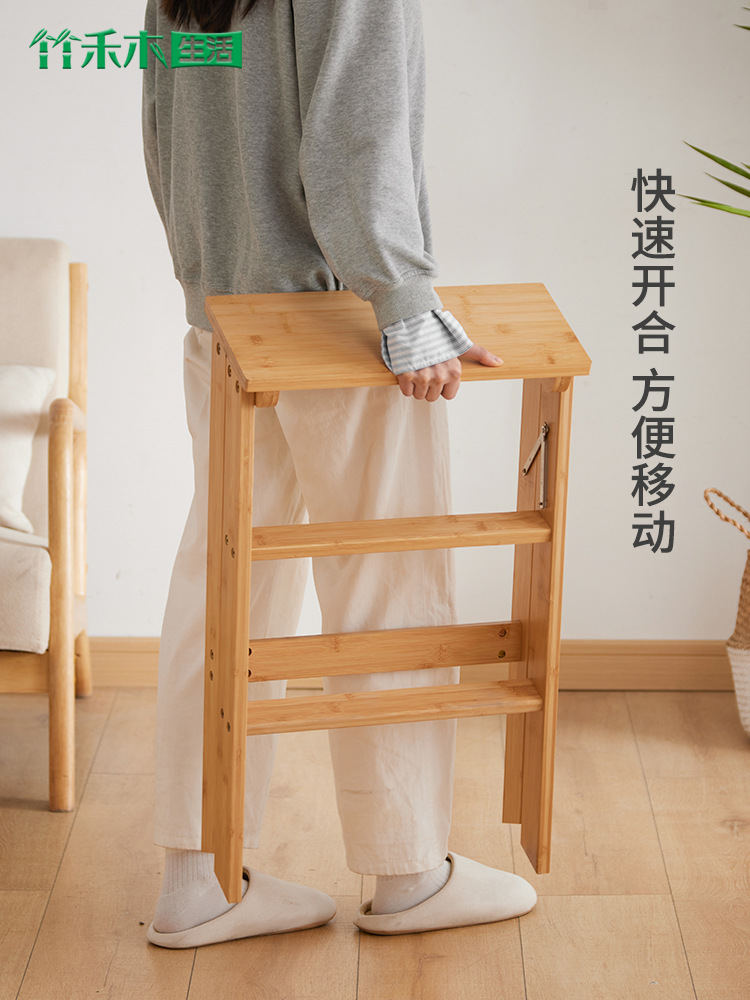 Ladder stool folding stool household ladder kitchen high bench multi-function portable bar stool three steps