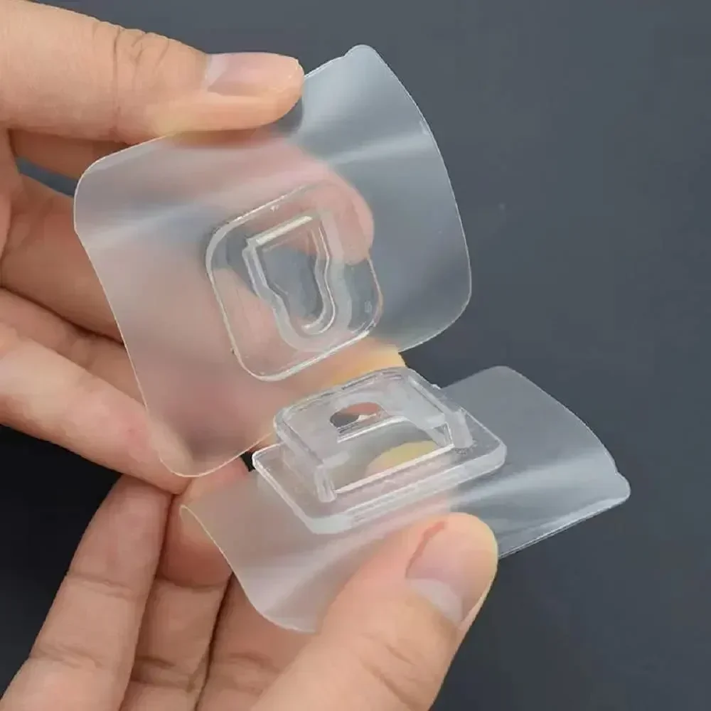 Double-Sided Self Adhesive Wall Hooks Strong Stickyโปร่งใสTracelessห้องครัวห้องนอนHookผู้ถือขายส่ง