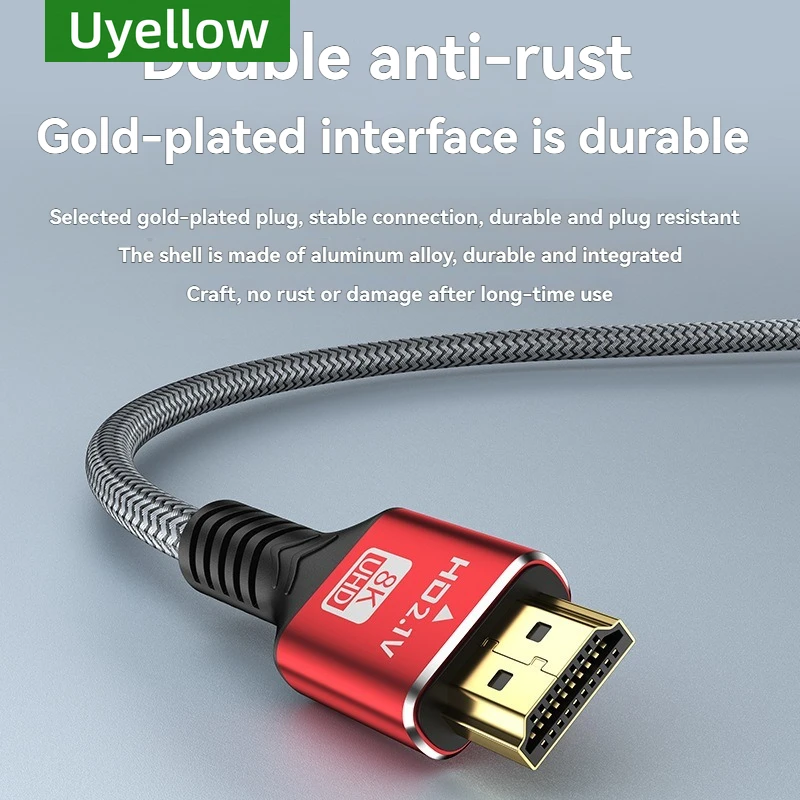 Uyellow 48 Гбит/с HDMI-совместимый кабель 8K 60 Гц 50 см 1 м 2 м 3 м 5 м HDMI-совместимый кабель 2.1 4K 120 Гц HDR 3D-эффект видео для HDTV ПК