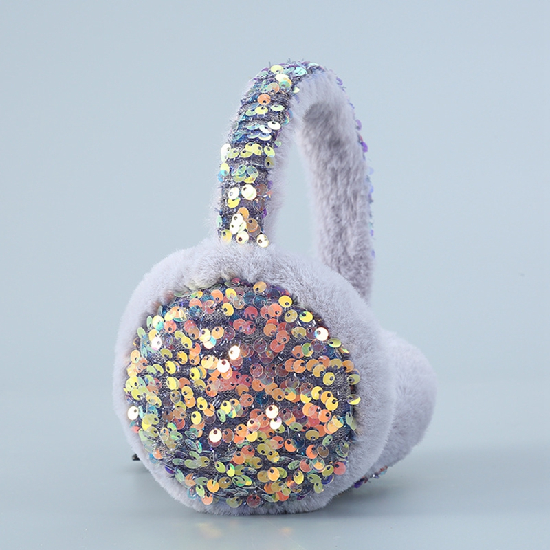 Orejeras encantadoras con lentejuelas brillantes para invierno, orejeras para mantener el calor, orejeras de piel de conejo para mujer, gorros con orejas bonitas para primavera, auriculares para esquiar