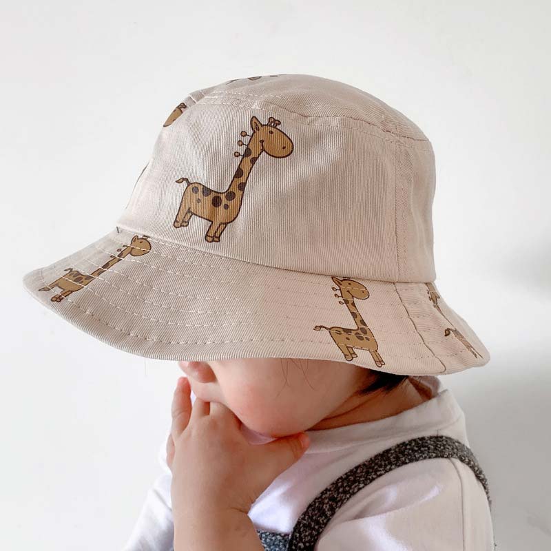 Jirafa de dibujos animados, gorra de bebé, gorra de playa para niños, gorra de Sol para niños y niñas