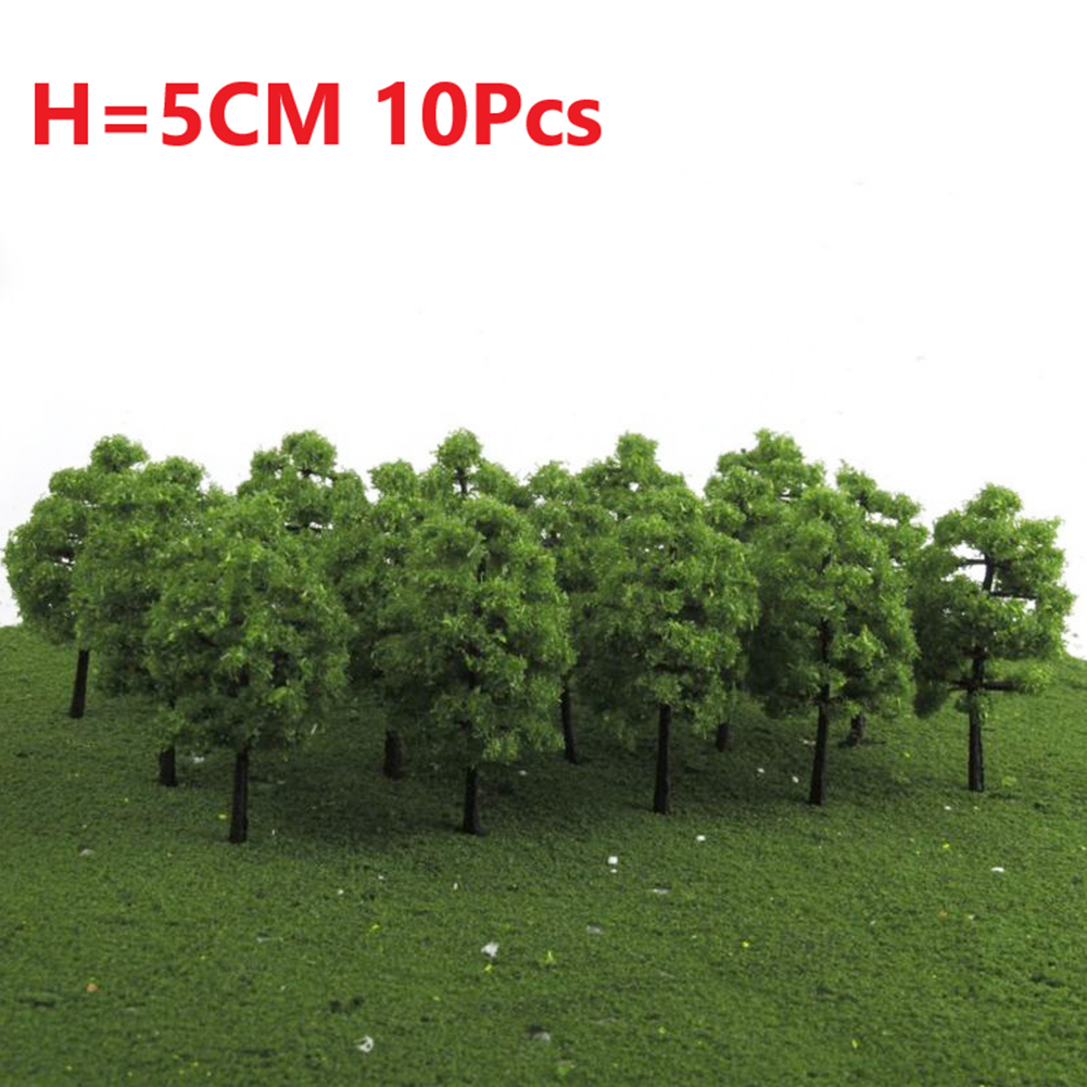 10pcs 5cm HO OO Scale Model Trees Train Railroad Layout Diorama Wargame Park Scenery Miniature Tree Landscape Decoration