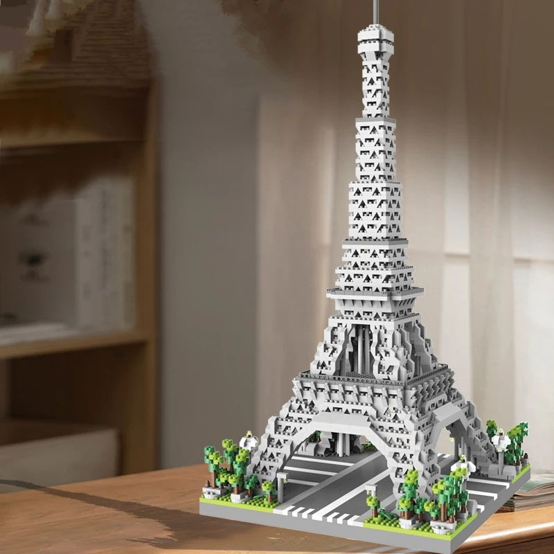 Moc Parijs Toren Straat View Bouwsteen Mini Diamant Kleine Deeltjesassemblage Bouwsteen Decoratie Speelgoed
