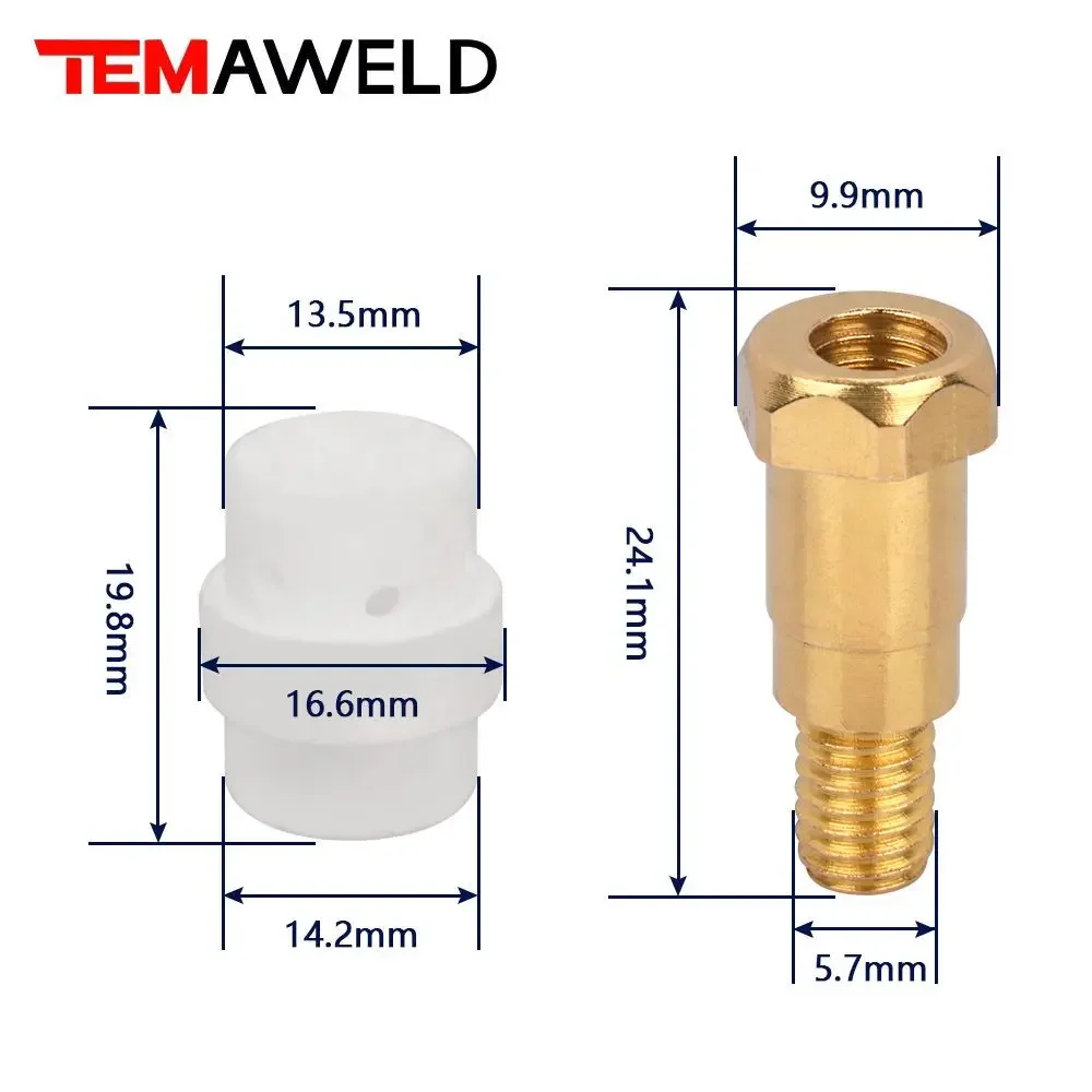 9Pcs 24KD New Coating Protection nozzle  0.8/1.0/1.2mm MIG Torch Gas Nozzle Tip Holder of 24KD MIG MAG Welding Torch